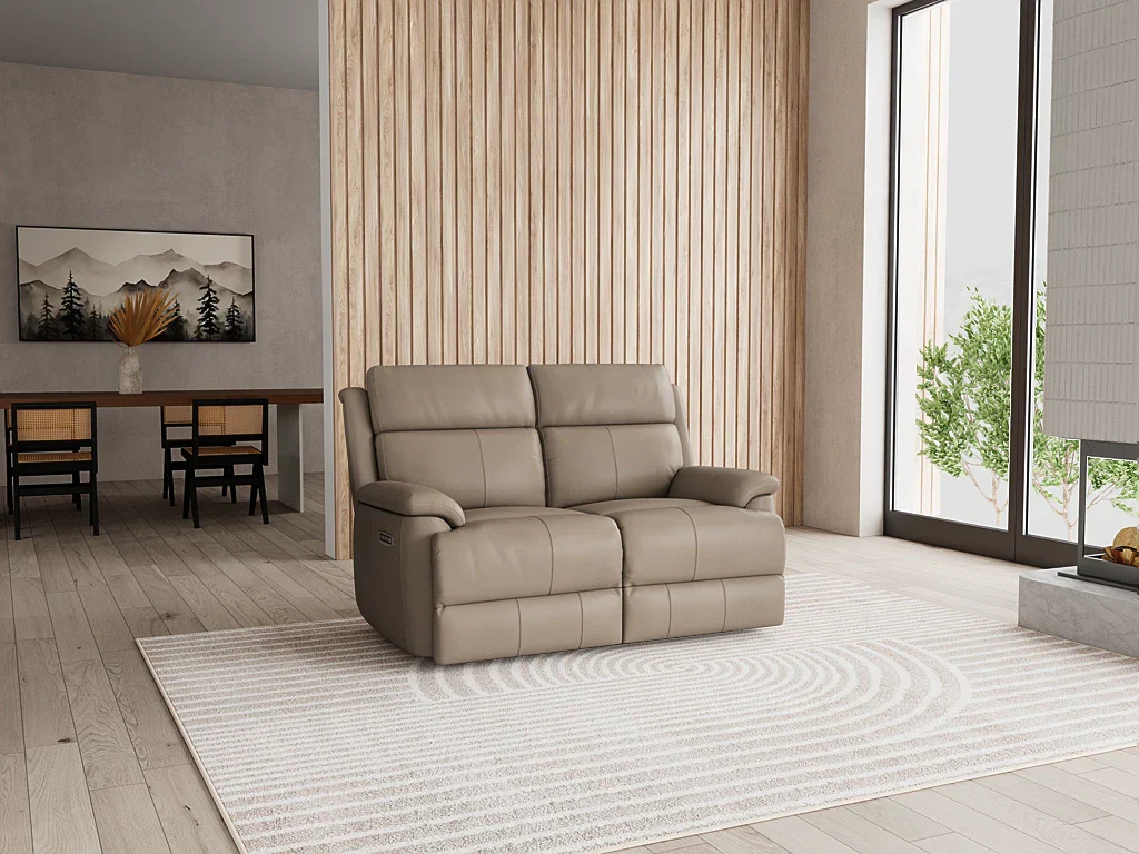 Allure 2 Seater Dual Electric Recliner With Powered Lumbar Action - Leather - Image 2