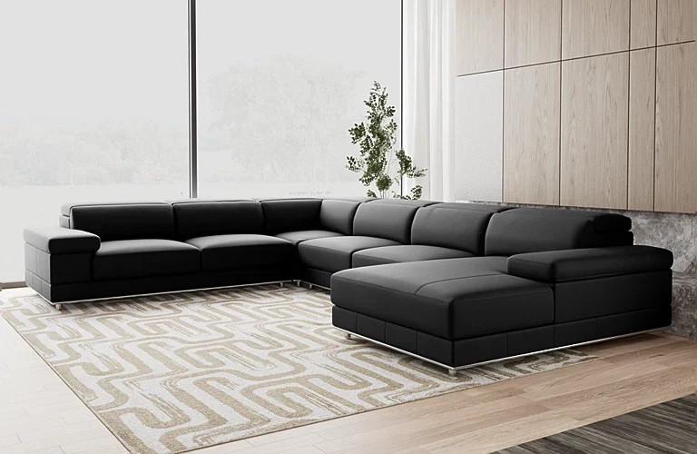 Alyra 6 Seat Corner Modular With Glide Out Seats And Adjustable Headrests - Right Chaise - Image 2