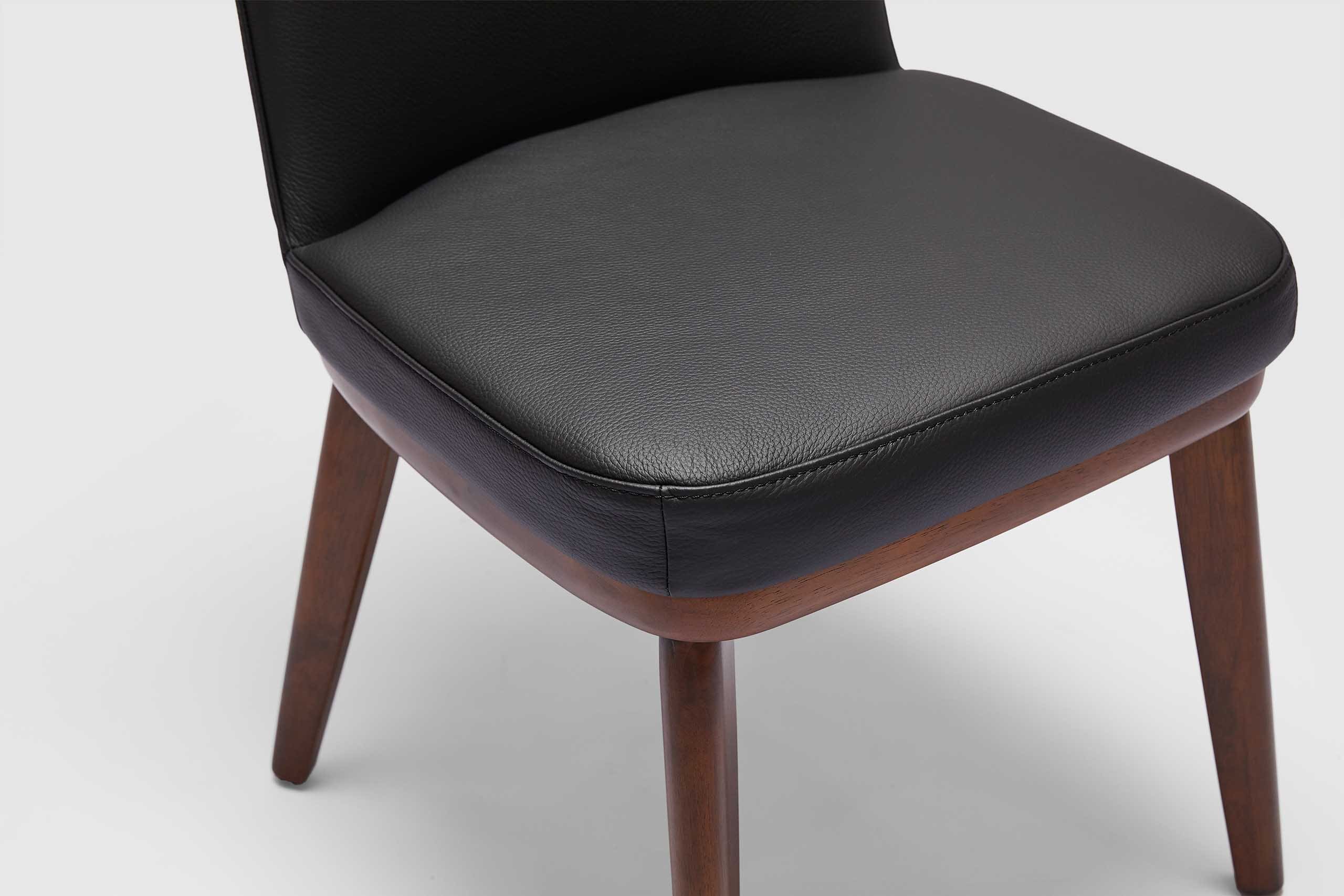 Azul Dining Chair - Black Leather/Havana - Image 6