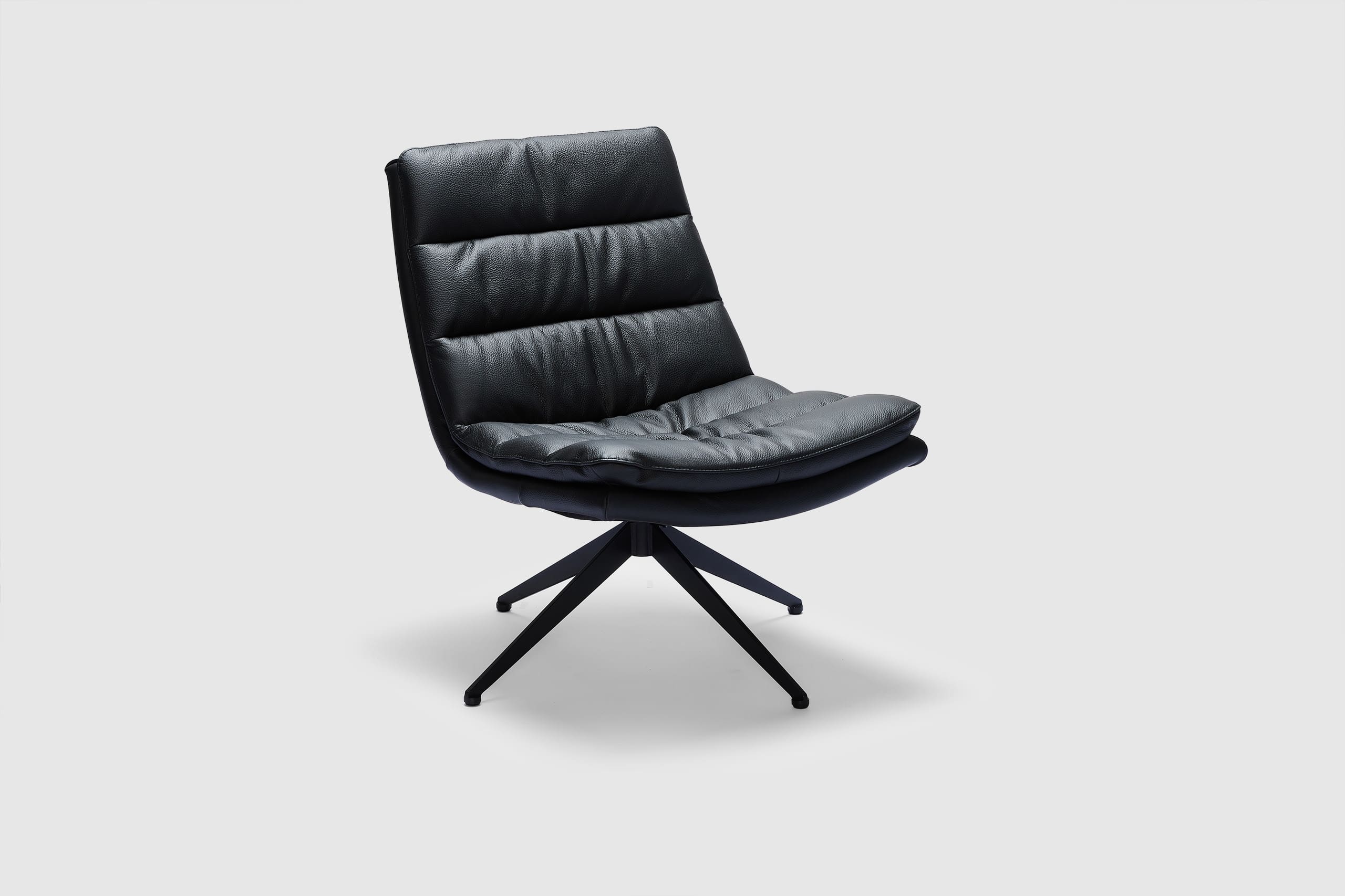 Bonita Swivel Chair - Black Leather - Image 3