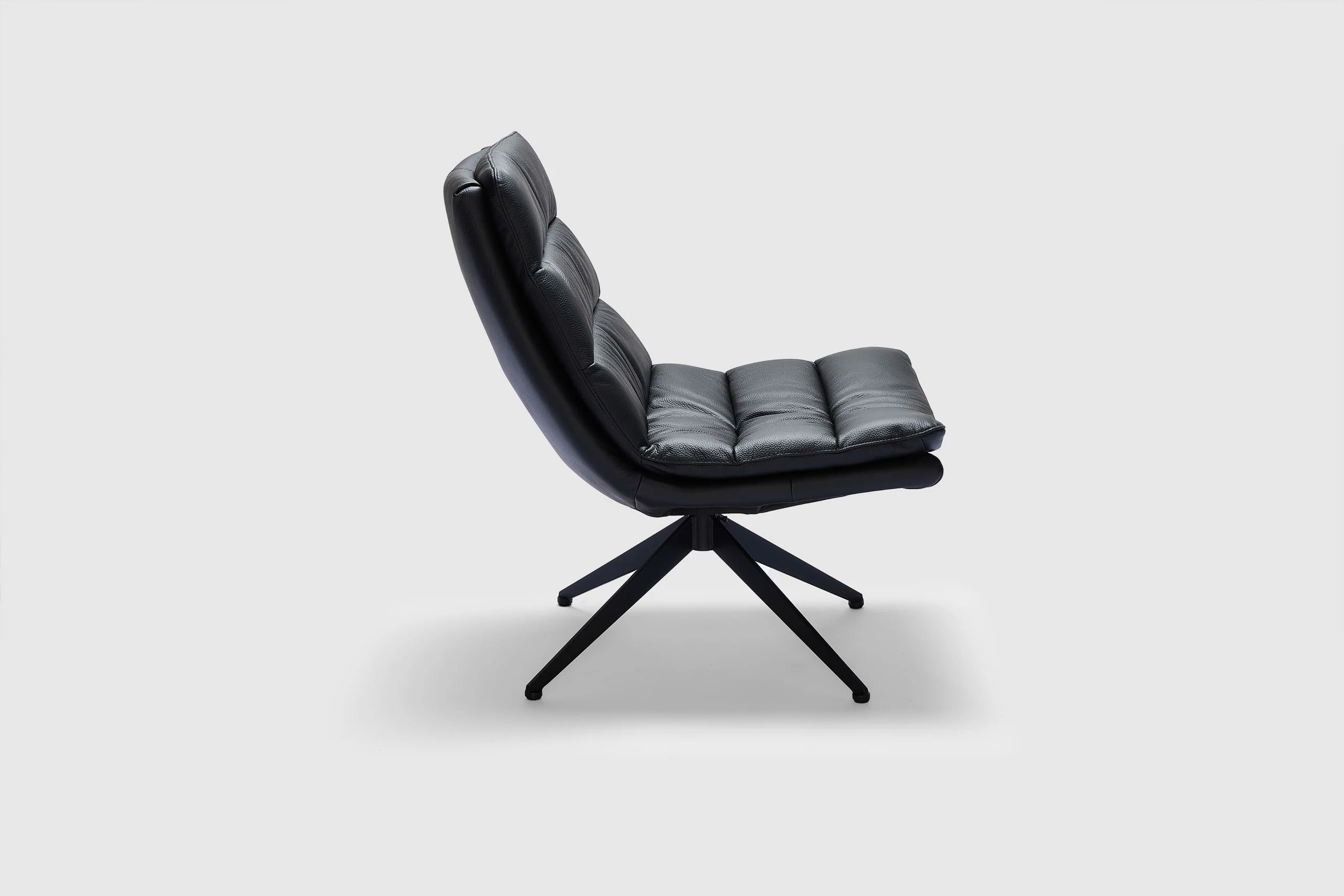 Bonita Swivel Chair - Black Leather - Image 4