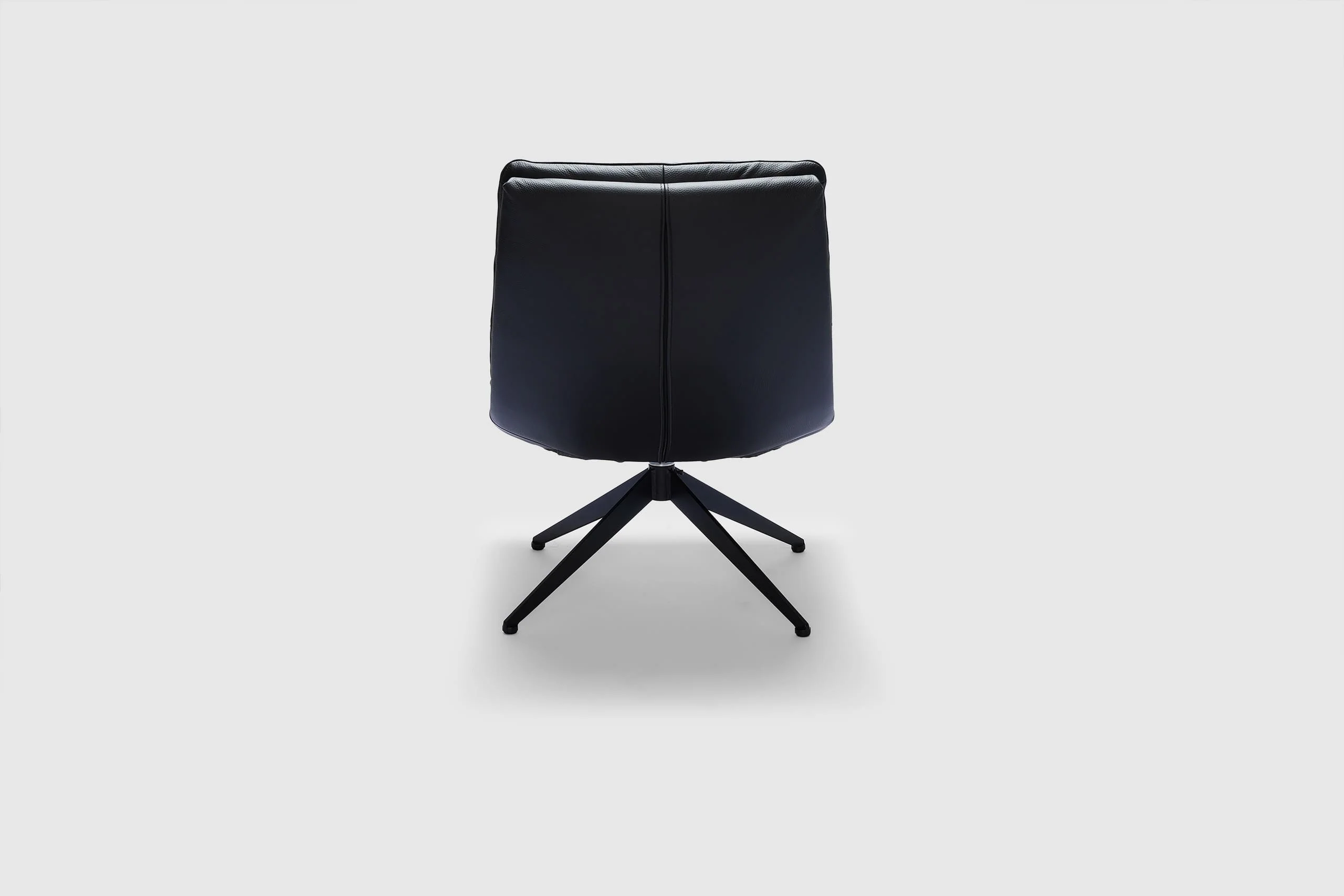 Bonita Swivel Chair - Black Leather - Image 5