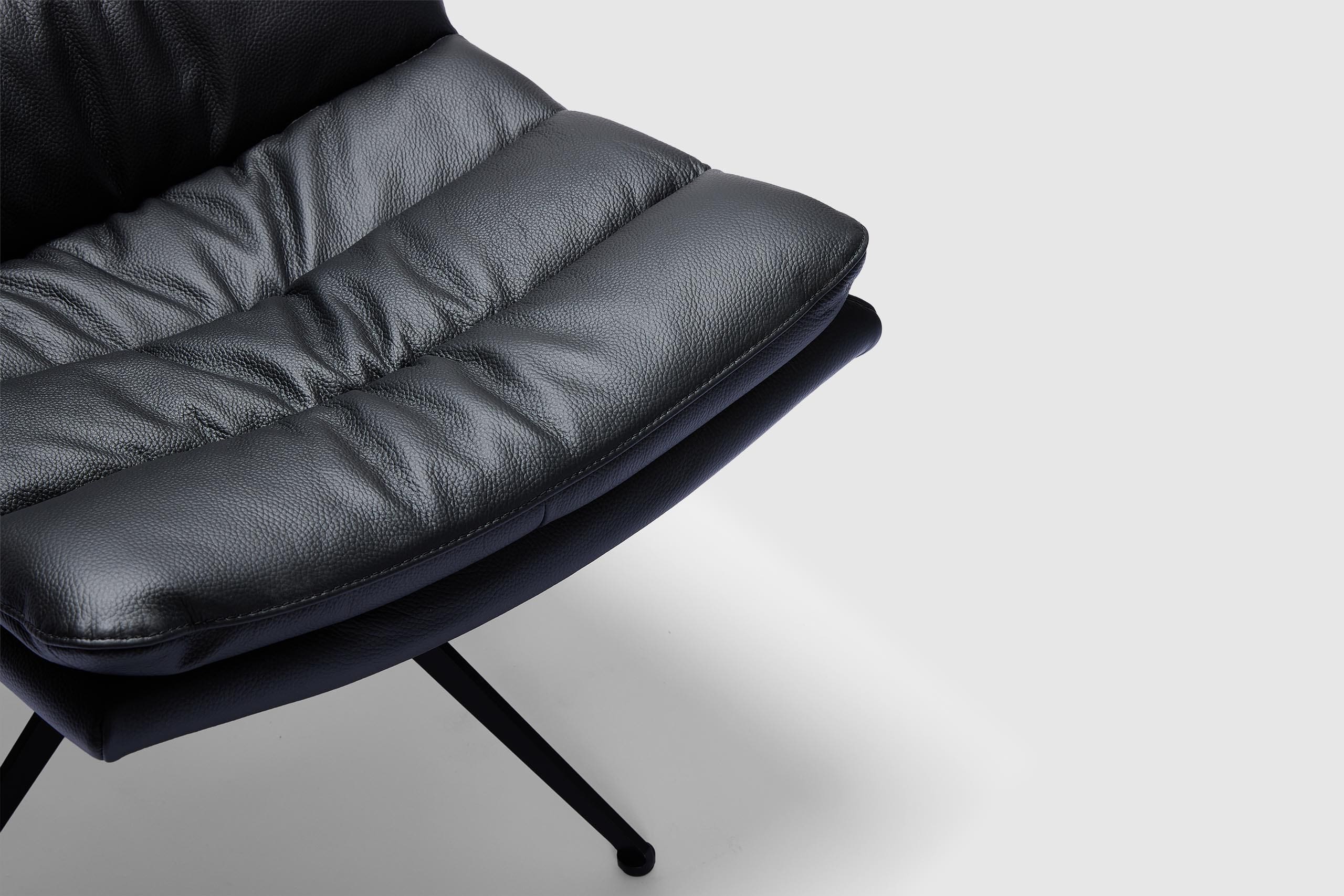 Bonita Swivel Chair - Black Leather - Image 6