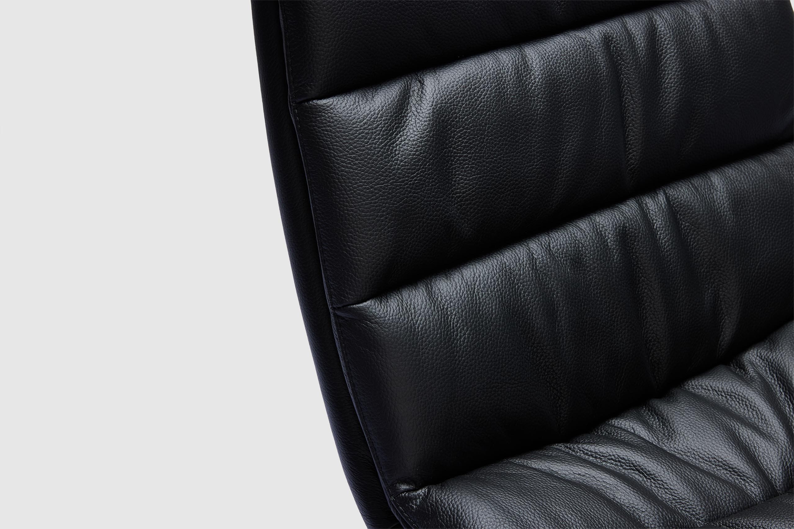 Bonita Swivel Chair - Black Leather - Image 9