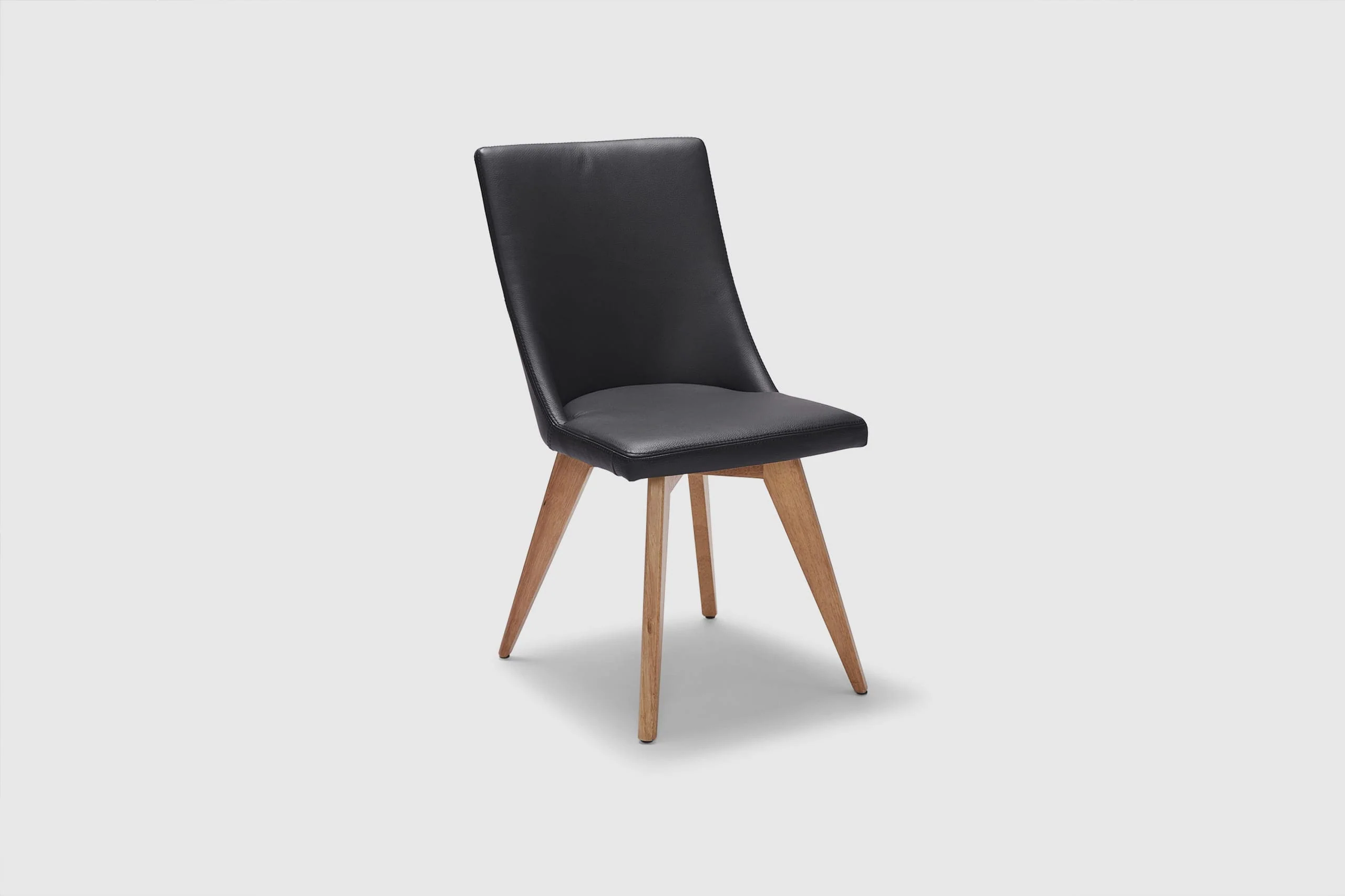Camilla Dining Chair - Black Leather - Image 3