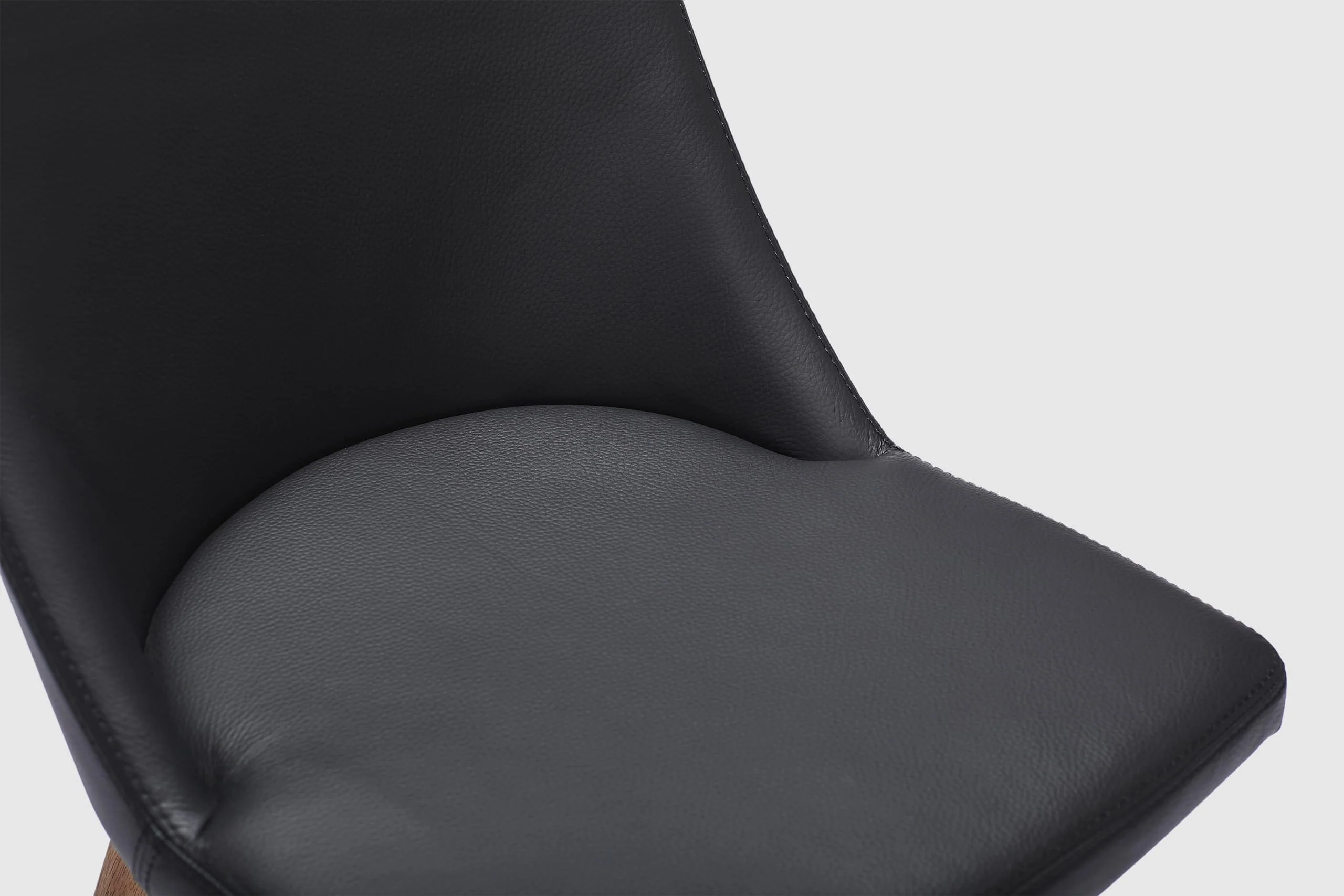 Camilla Dining Chair - Black Leather - Image 4