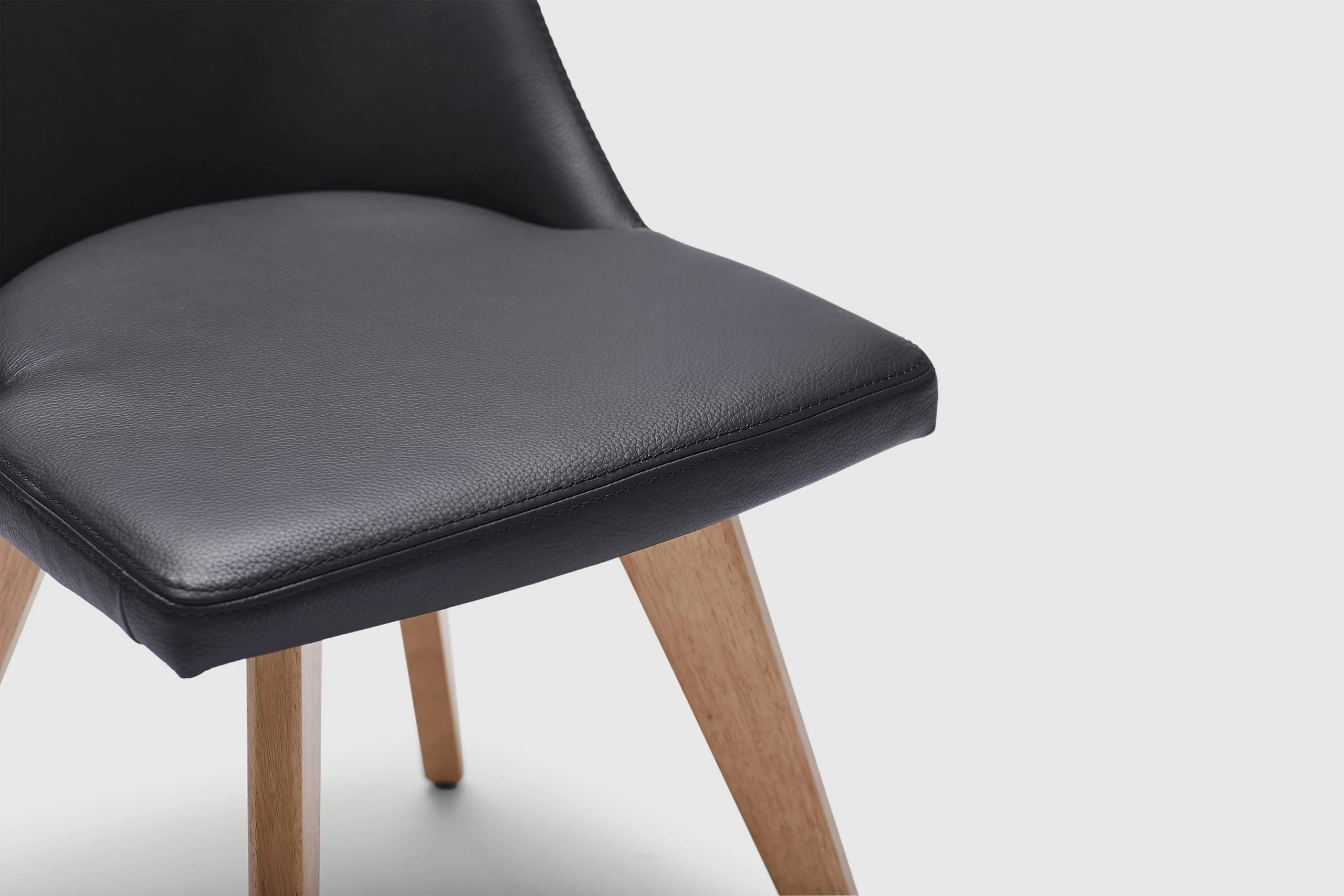 Camilla Dining Chair - Black Leather - Image 5