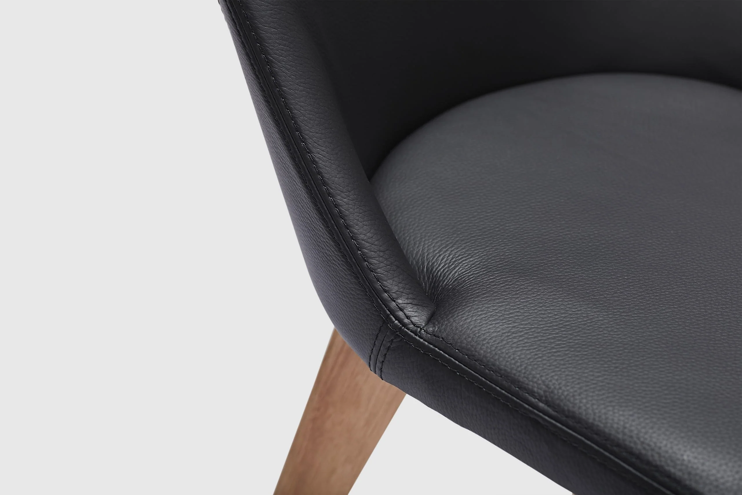 Camilla Dining Chair - Black Leather - Image 7
