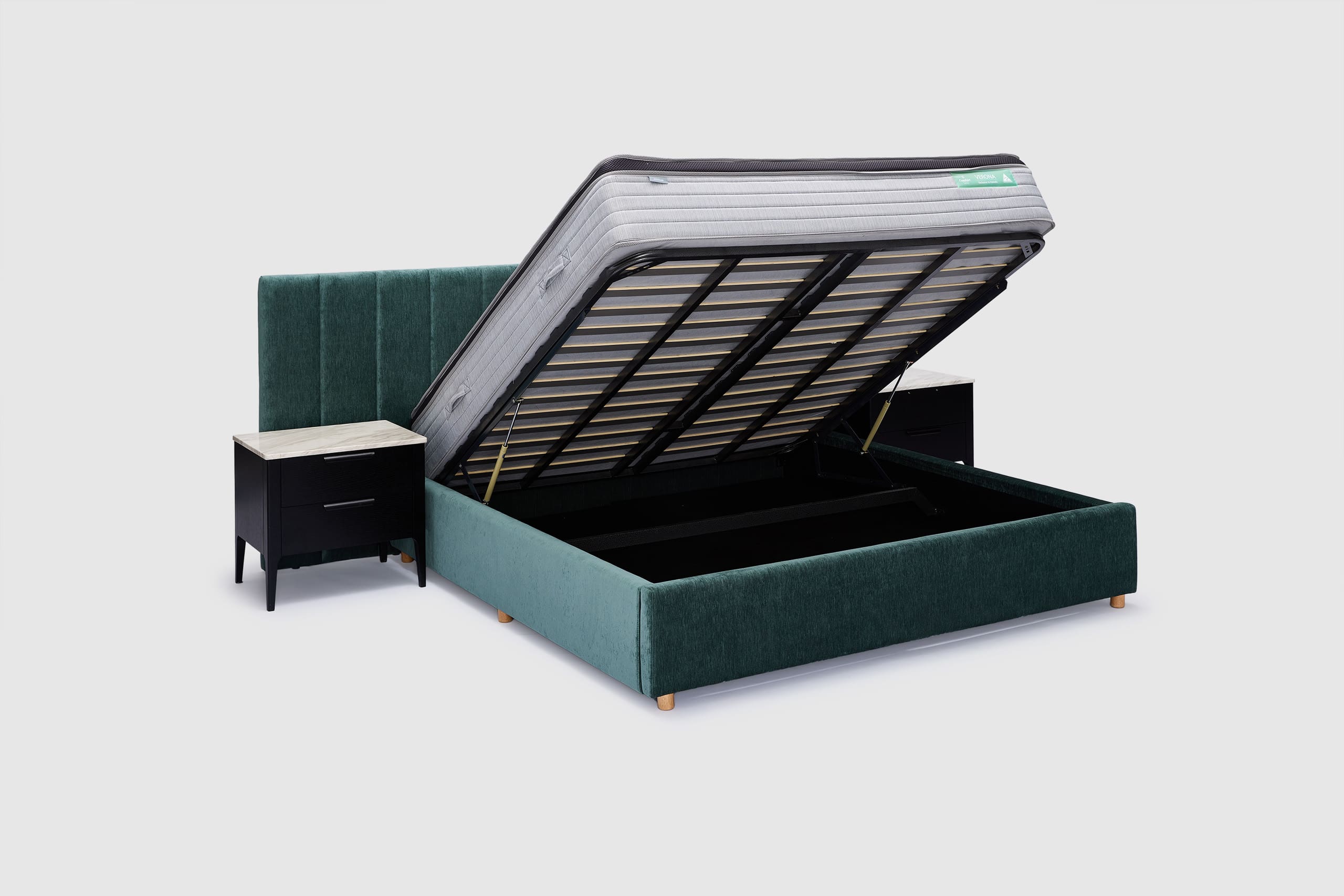 Caroline Extended Bedhead With Gas Lift Storage - Image 5