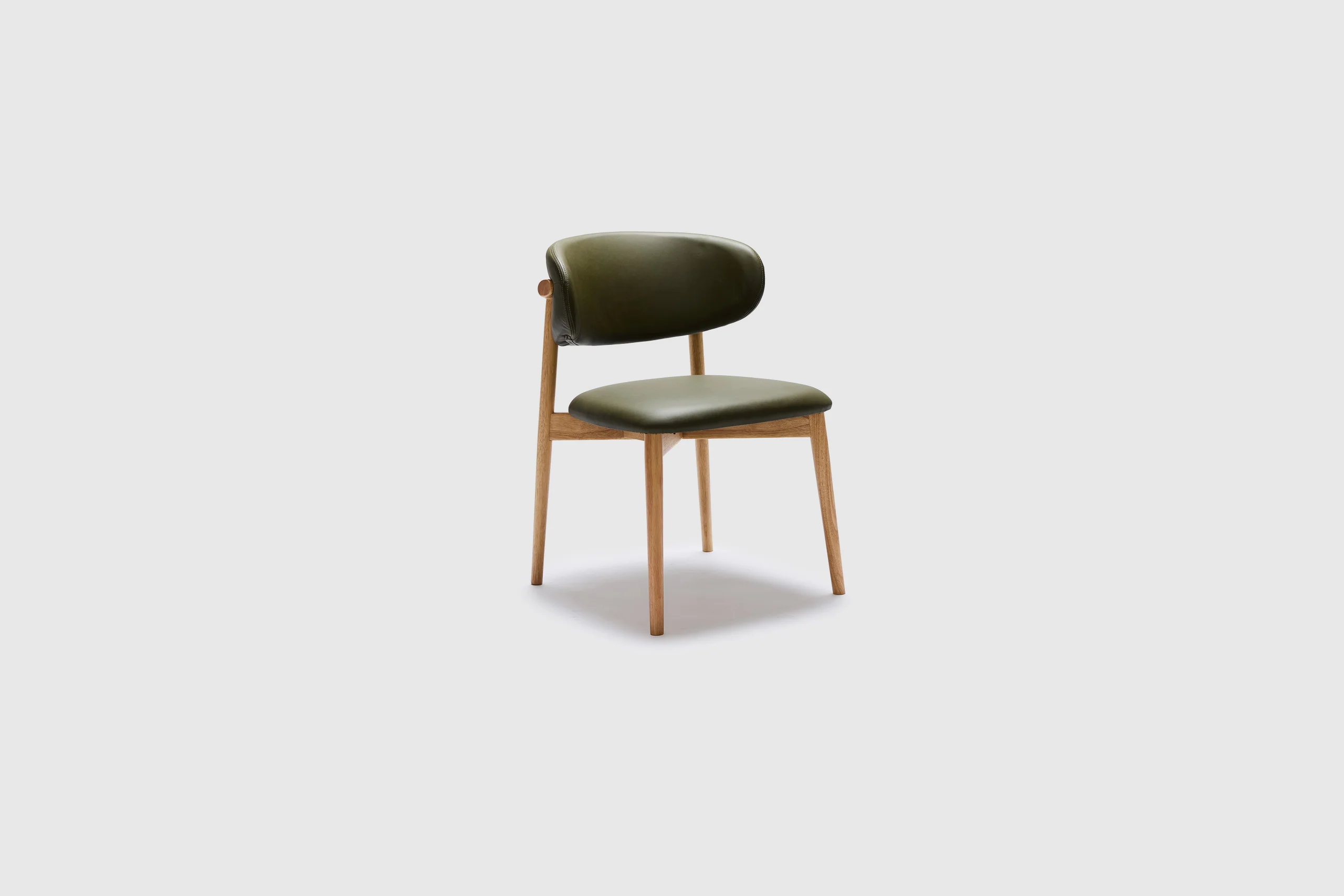 Celeste Dining Chair - Green Leather - Image 3
