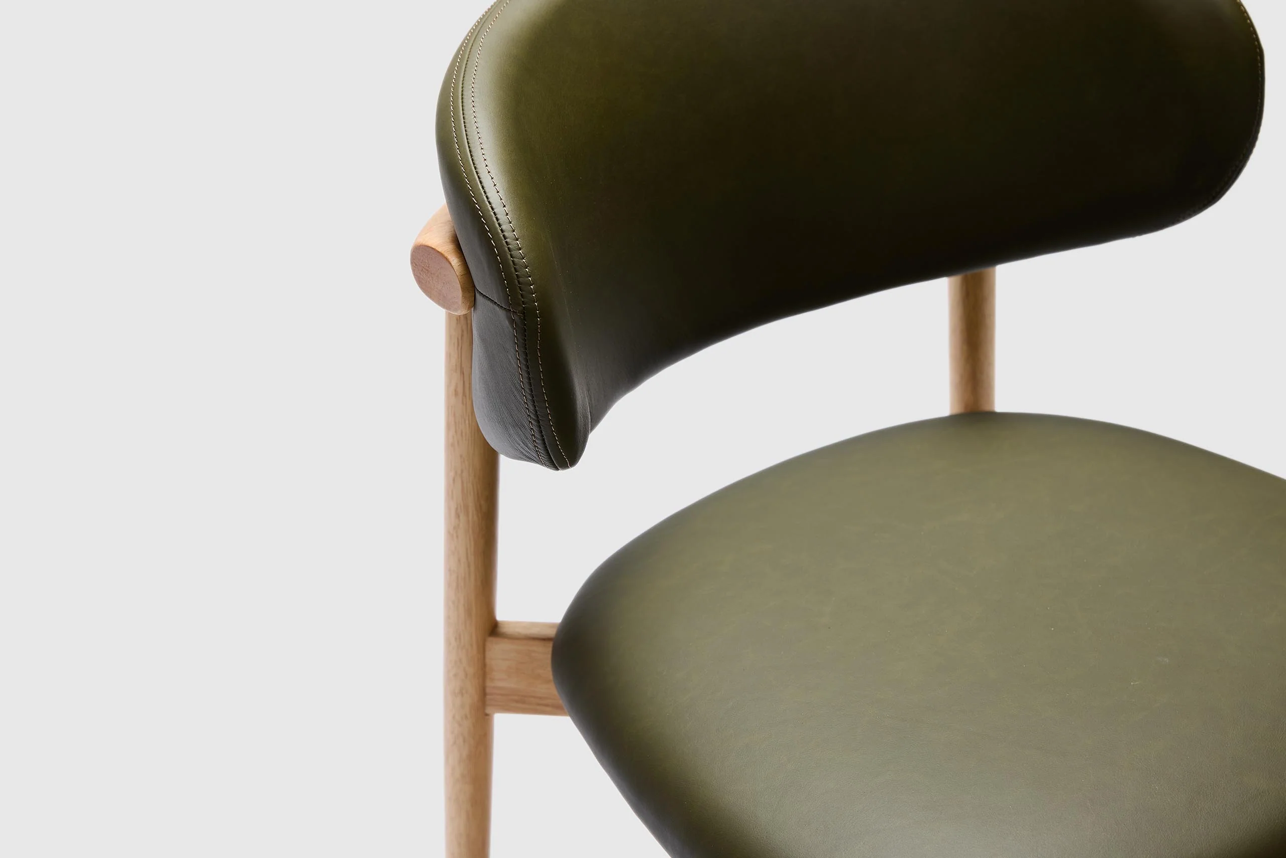 Celeste Dining Chair - Green Leather - Image 8