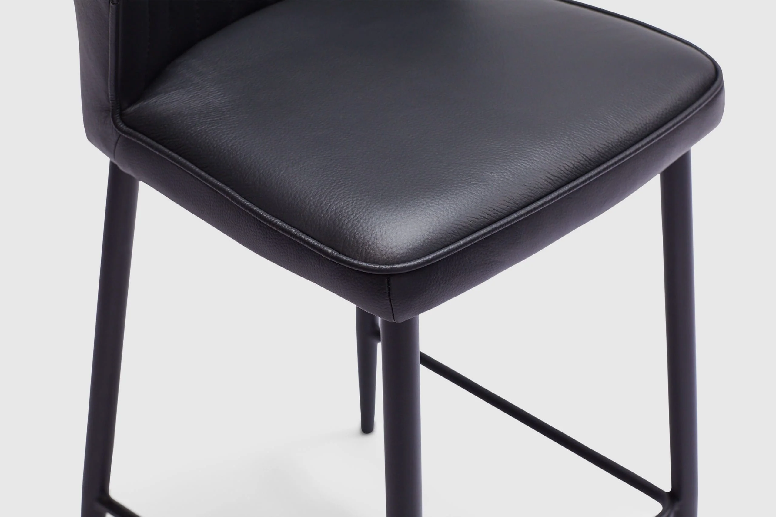Charlotte Bar Stool - Black Leather - Image 5