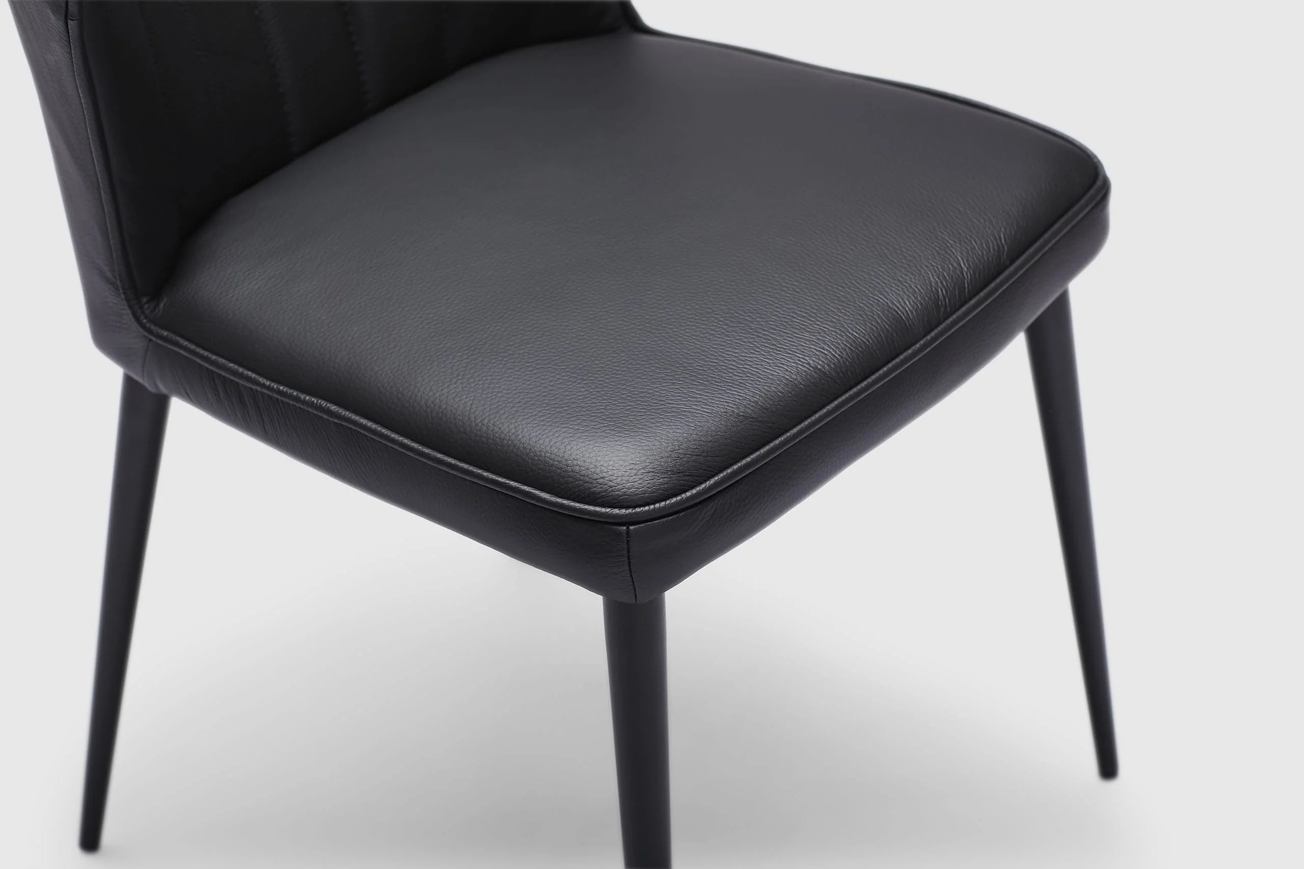 Charlotte Dining Chair - Black Leather - Image 5