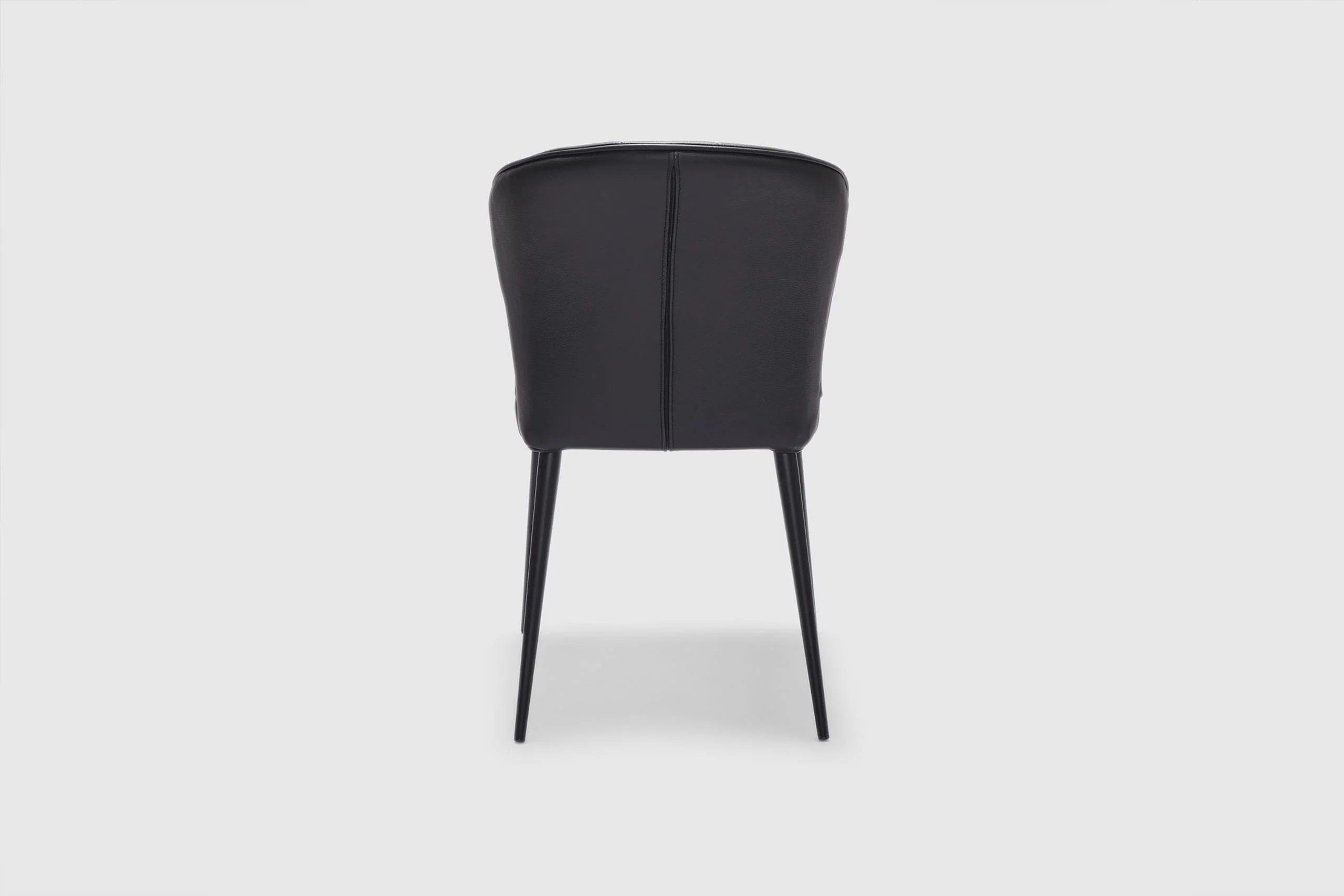 Charlotte Dining Chair - Black Leather - Image 7