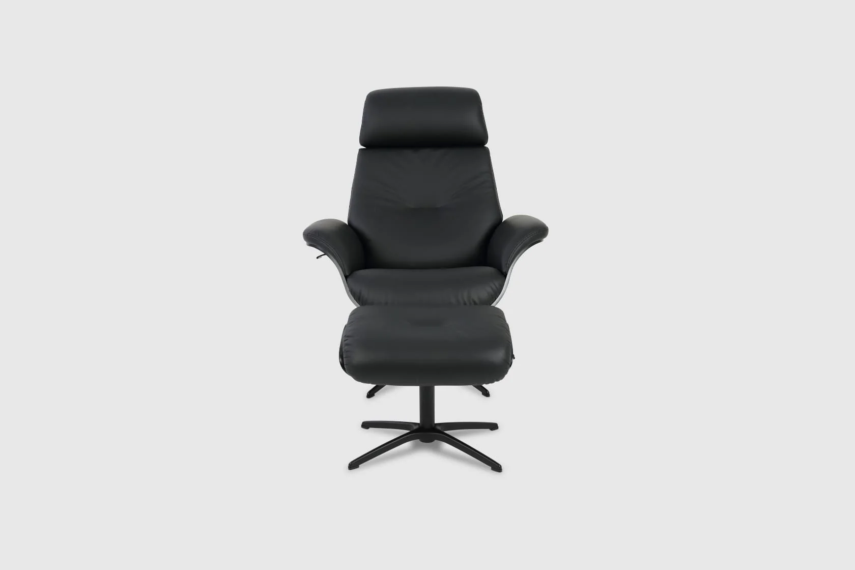 Falcon Fjords Recliner Chair & Ottoman - Black - Image 5