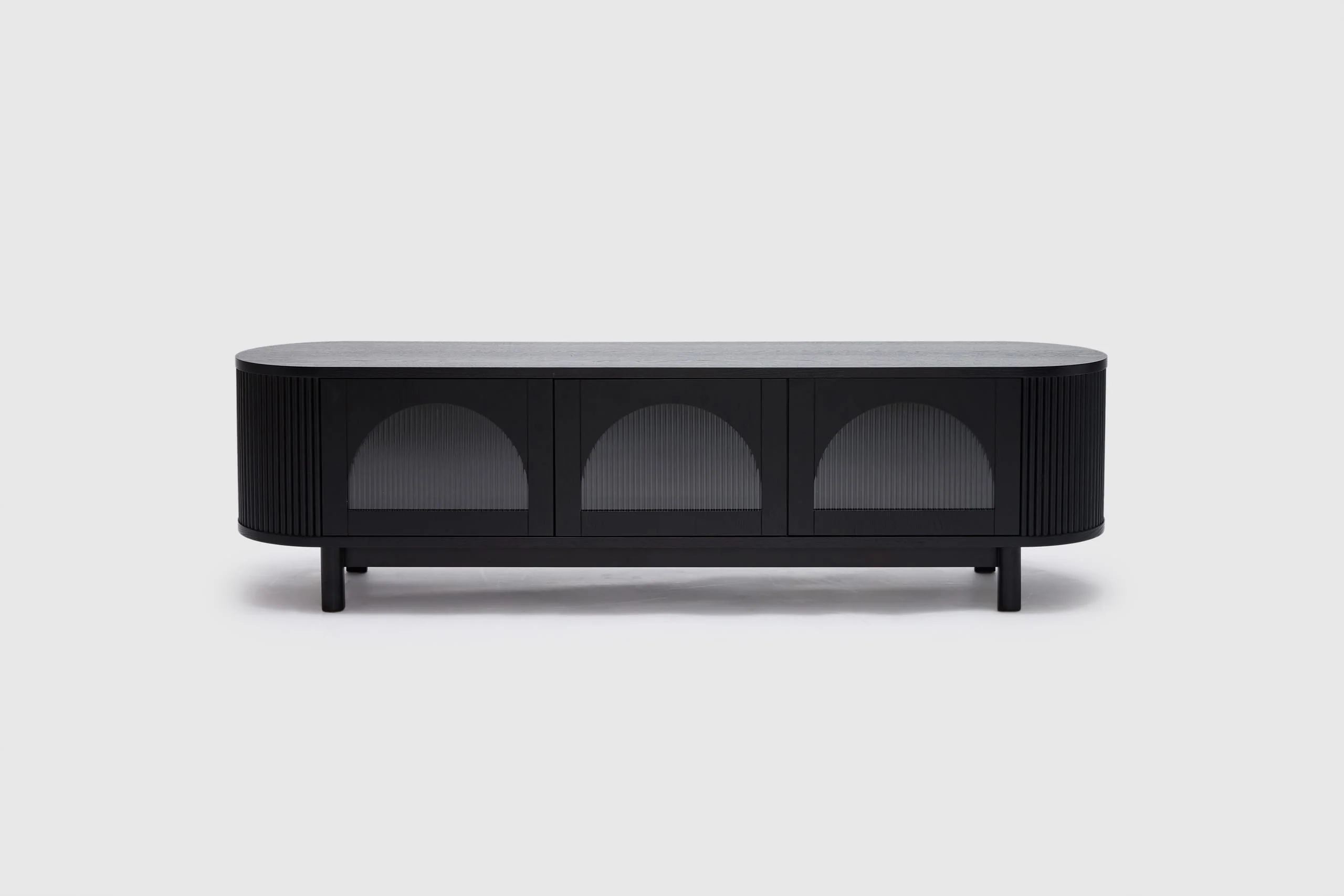 Gloria 3 Door Entertainment Unit - Black - Image 2
