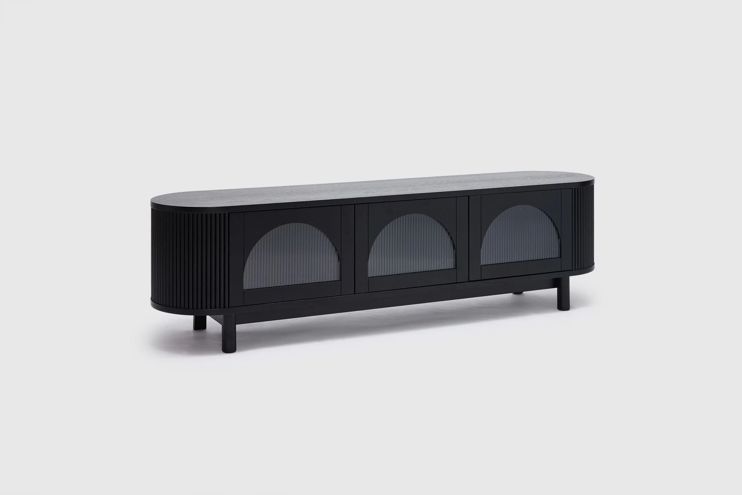 Gloria 3 Door Entertainment Unit - Black - Image 3