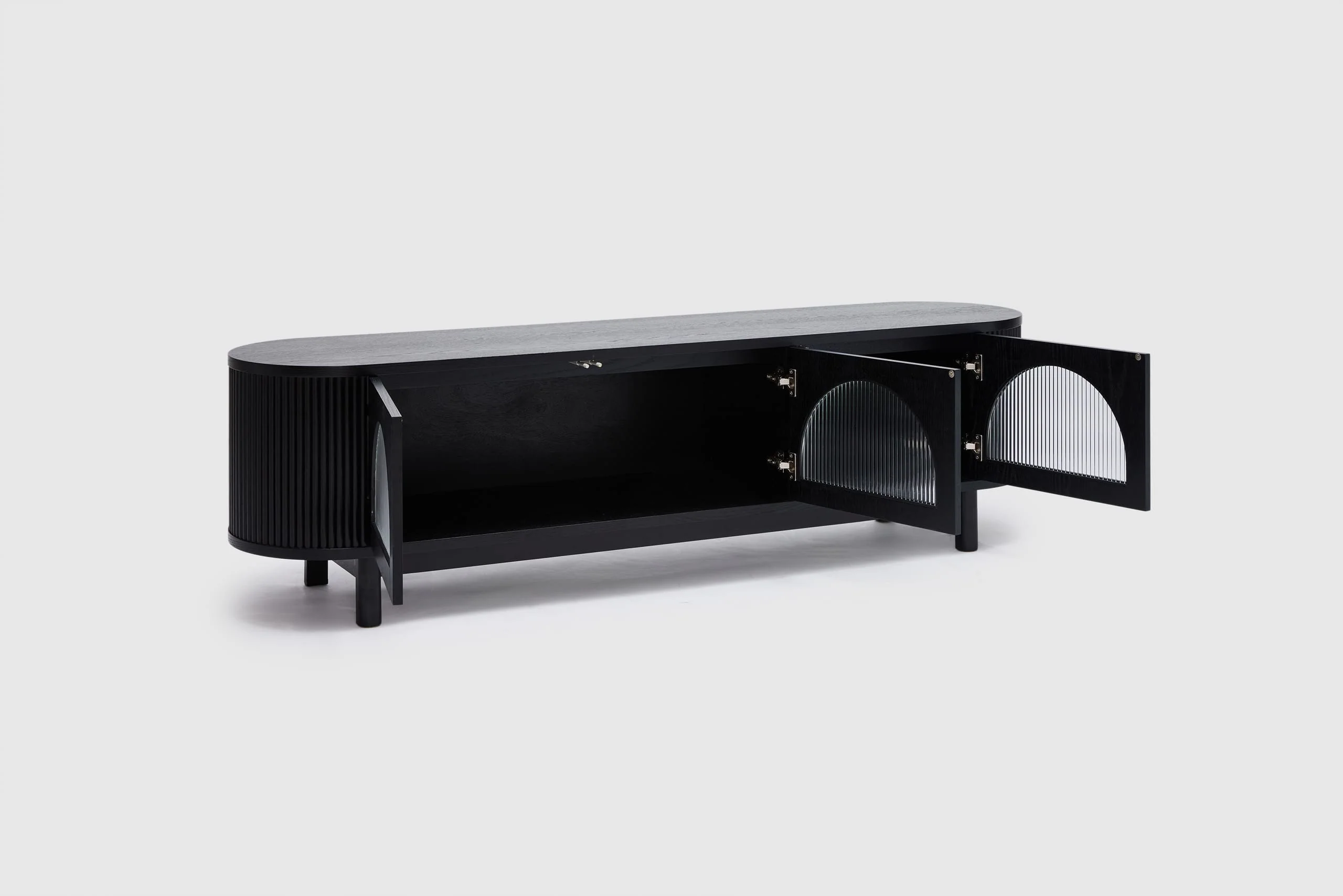 Gloria 3 Door Entertainment Unit - Black - Image 4