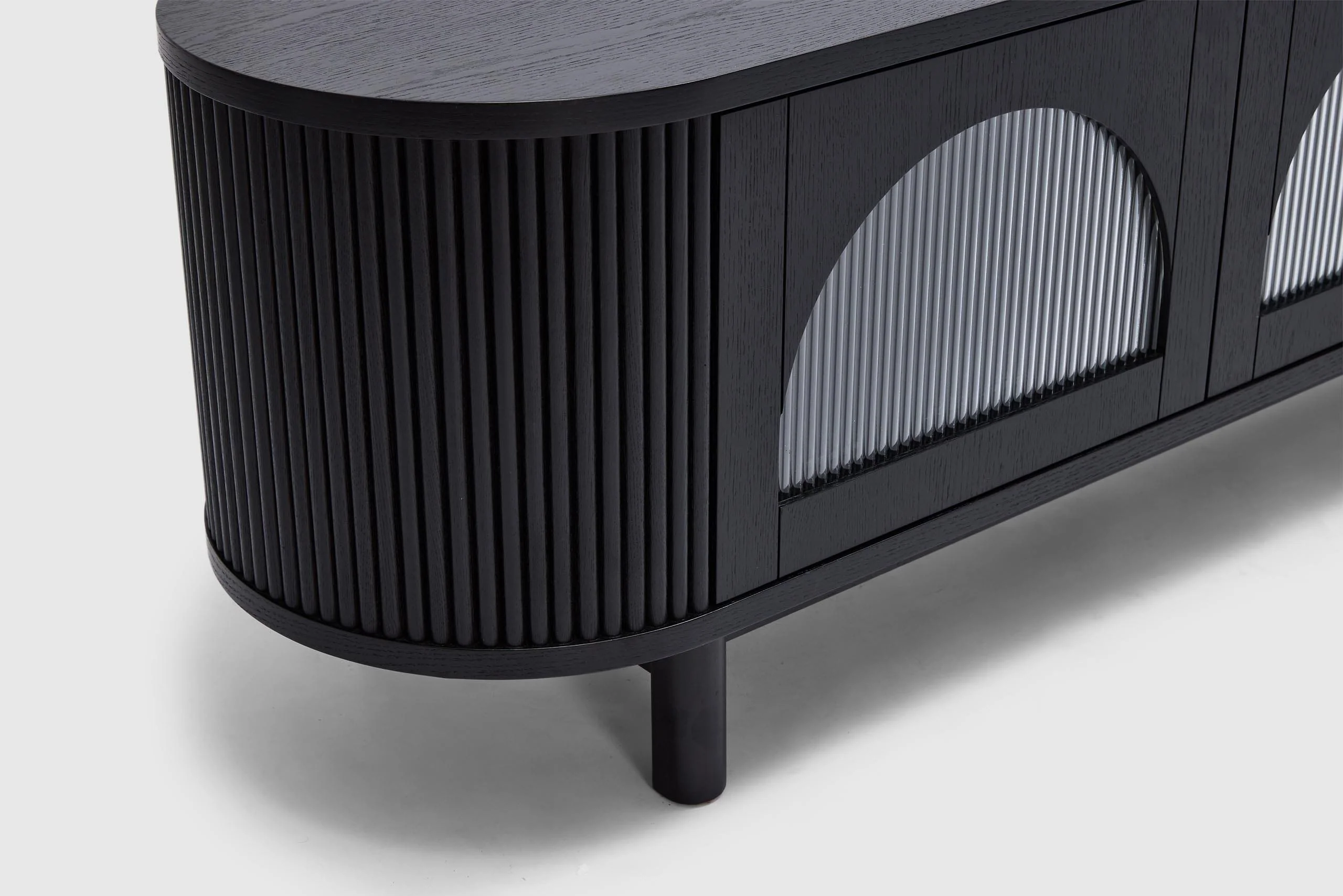 Gloria 3 Door Entertainment Unit - Black - Image 7