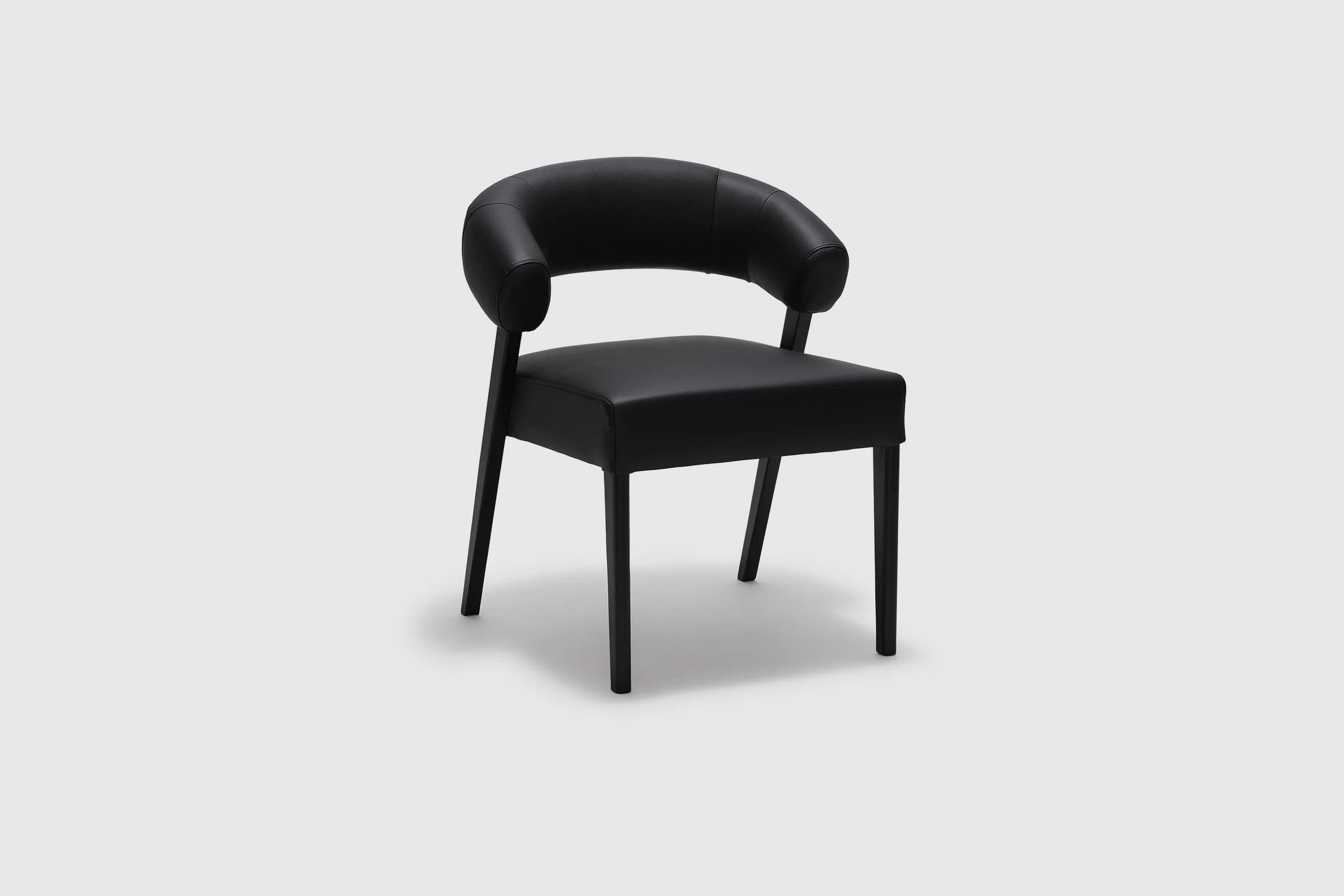 Juliette Dining Chair - Black Leather - Image 3