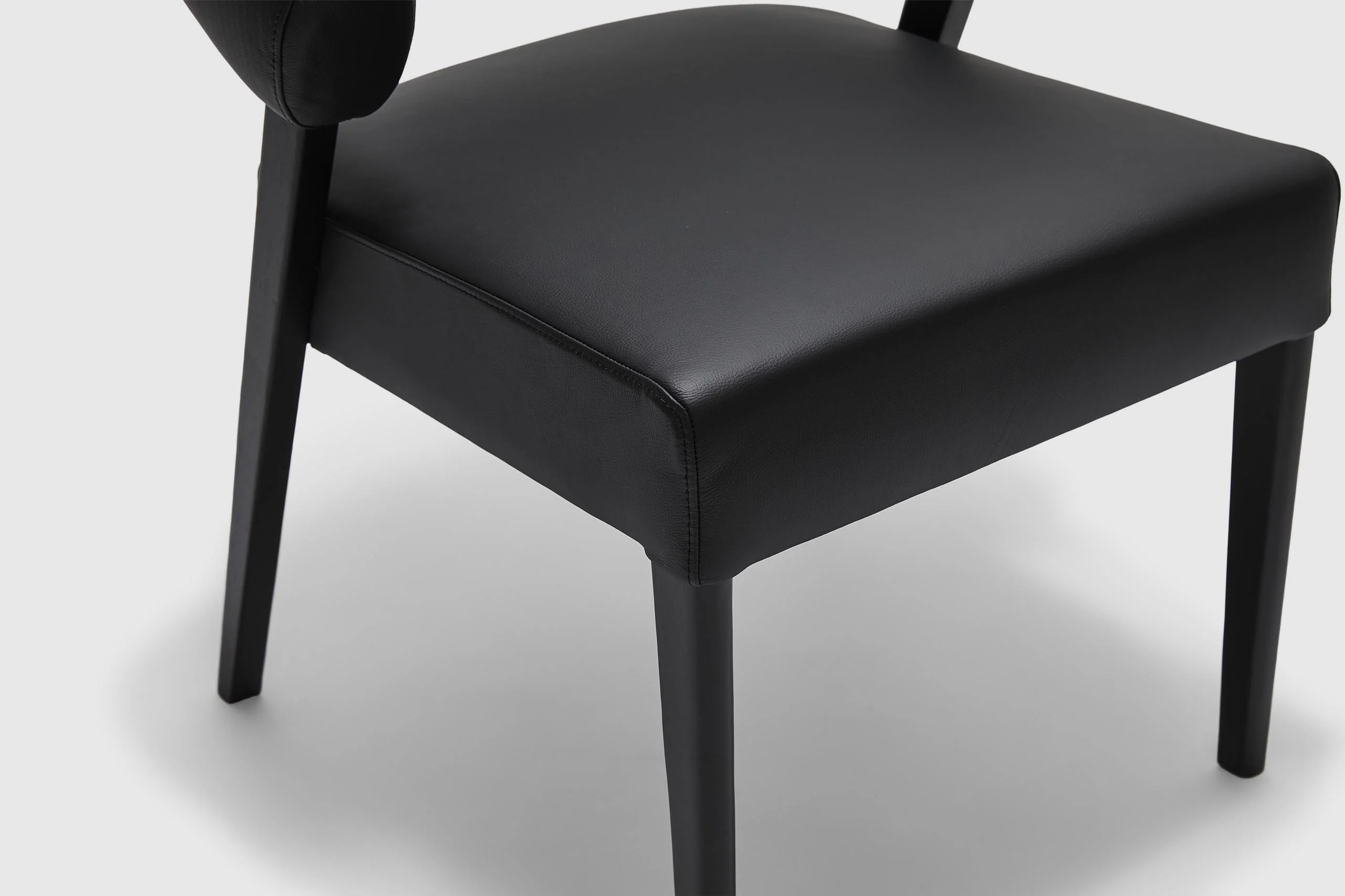 Juliette Dining Chair - Black Leather - Image 6