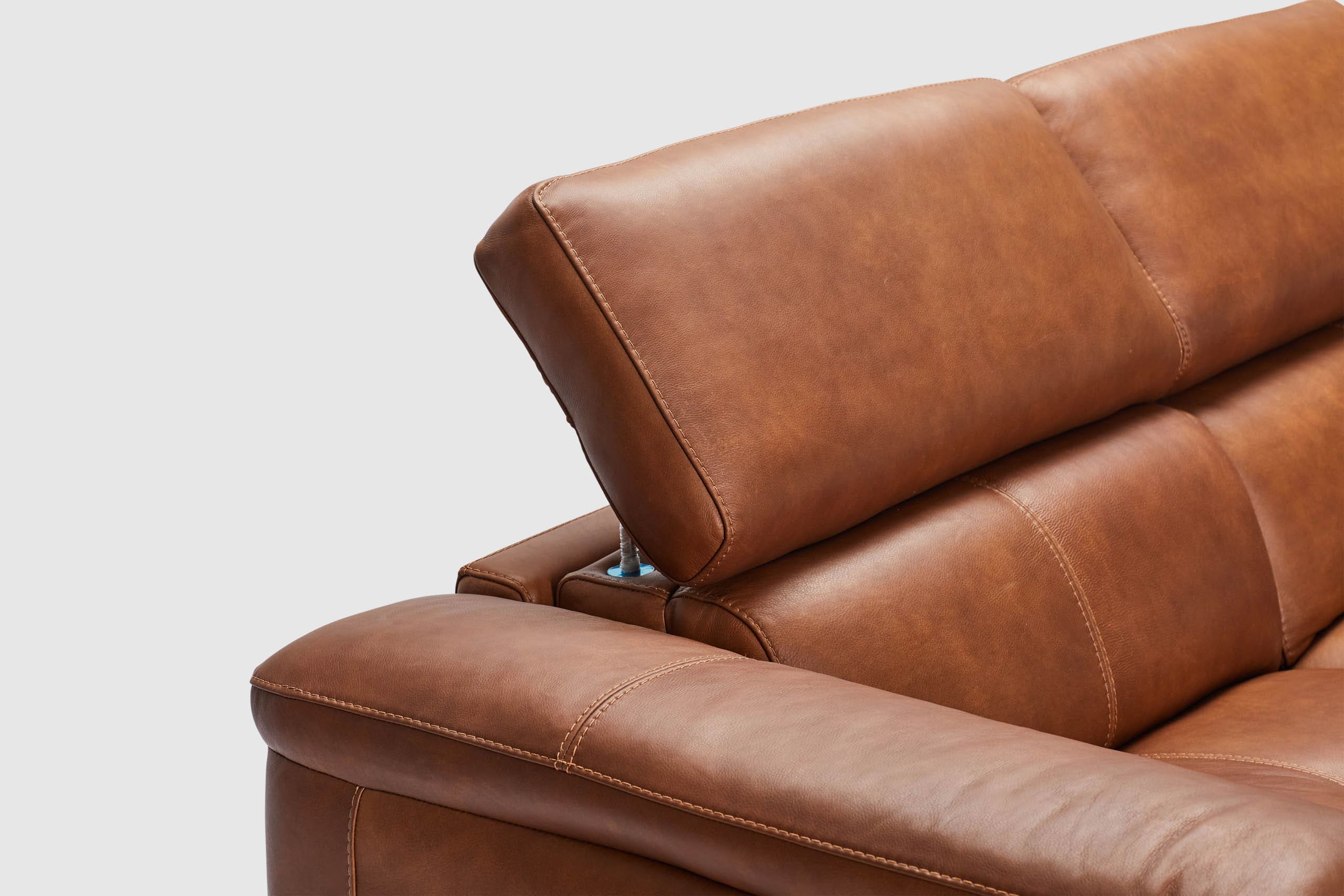 Kelly 2.5 Seater Dual Electric Recliners And Adjustable Headrests - Vintage Leather - Image 13