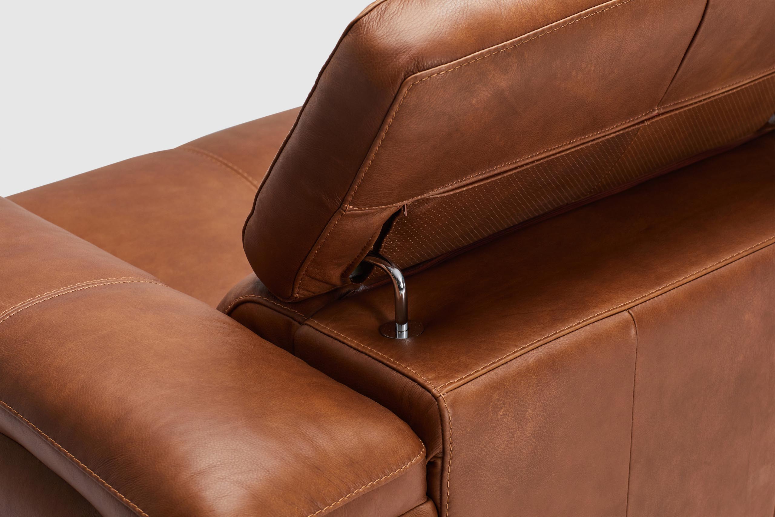 Kelly 2.5 Seater Dual Electric Recliners And Adjustable Headrests - Vintage Leather - Image 17