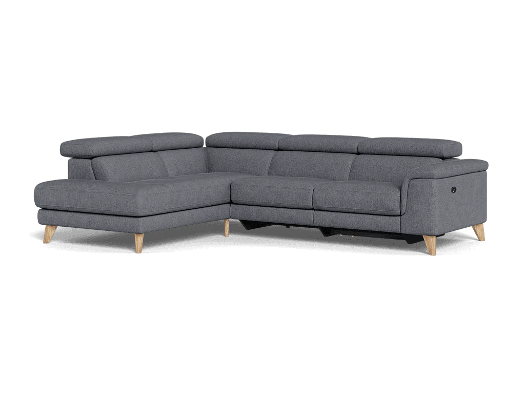 Kelly 2.5 Seater Plus Left Corner Terminal Electric Recliner With Adjustable Headrests - Fabric - Image 3