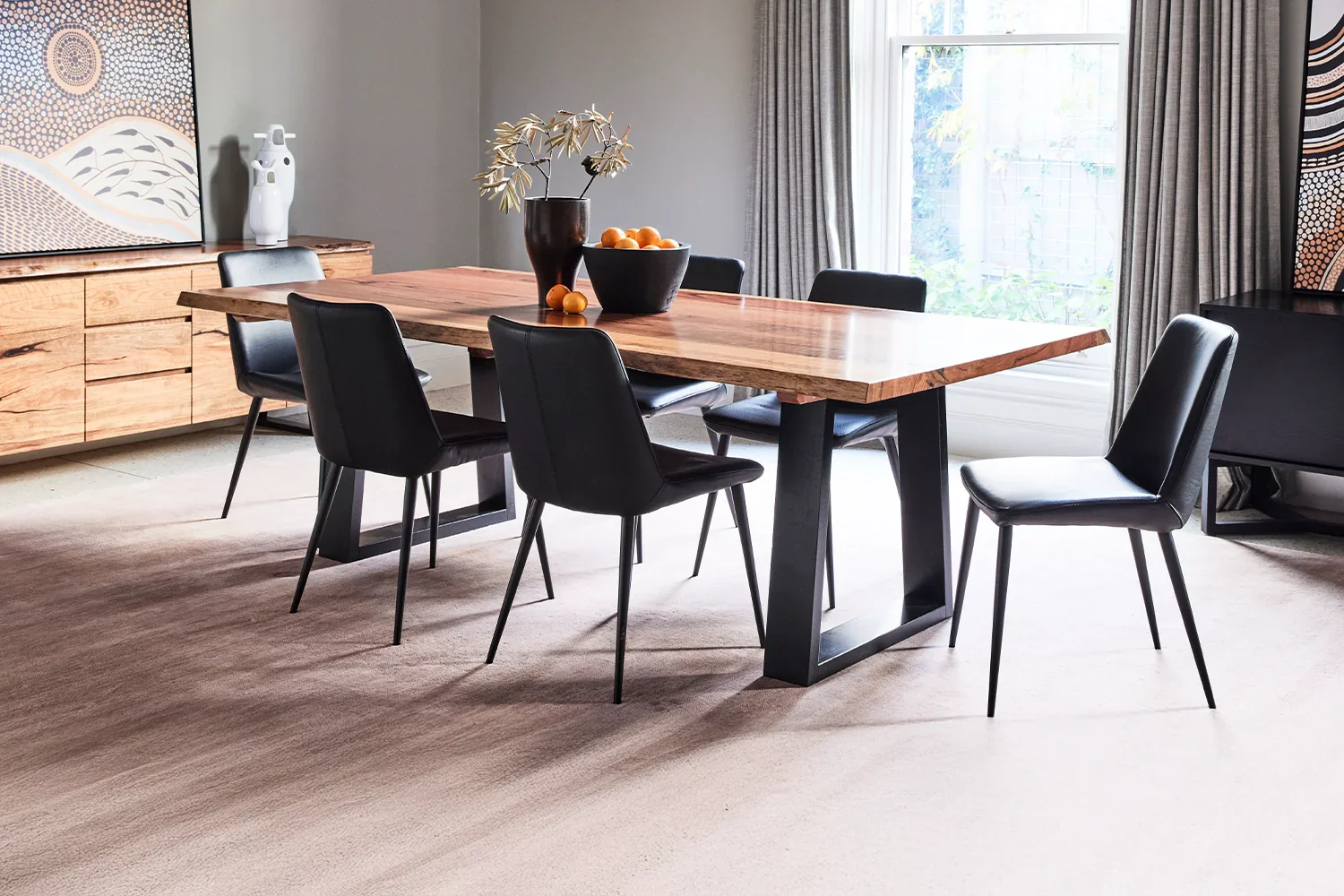 Laguna Dining Chair - Black Leather - Image 2