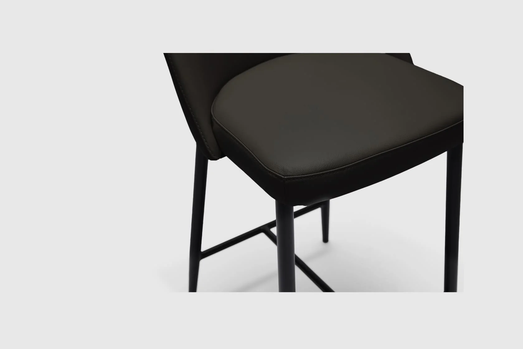 Odessa Bar Stool - Black Leather - Image 7