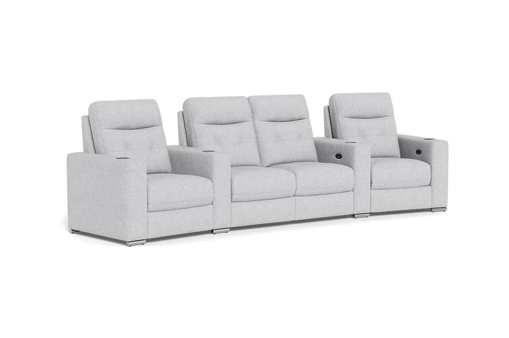 Odeum 4 Seat Home Theatre With 4 Electric Recliners Fabric - Image 3