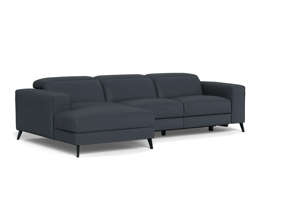 Sloane 3 Seater Electric Recliner With Electric Headrest And Left Chaise - Leather - Image 3