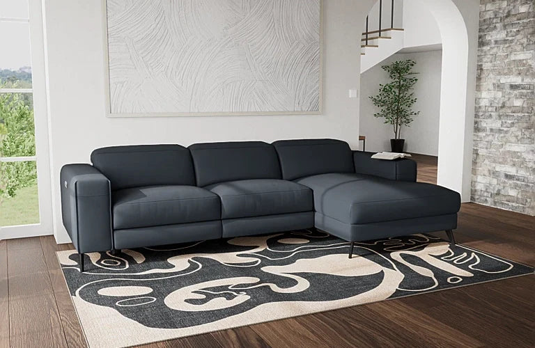 Sloane 3 Seater Electric Recliner With Electric Headrest And Right Chaise - Leather - Image 2