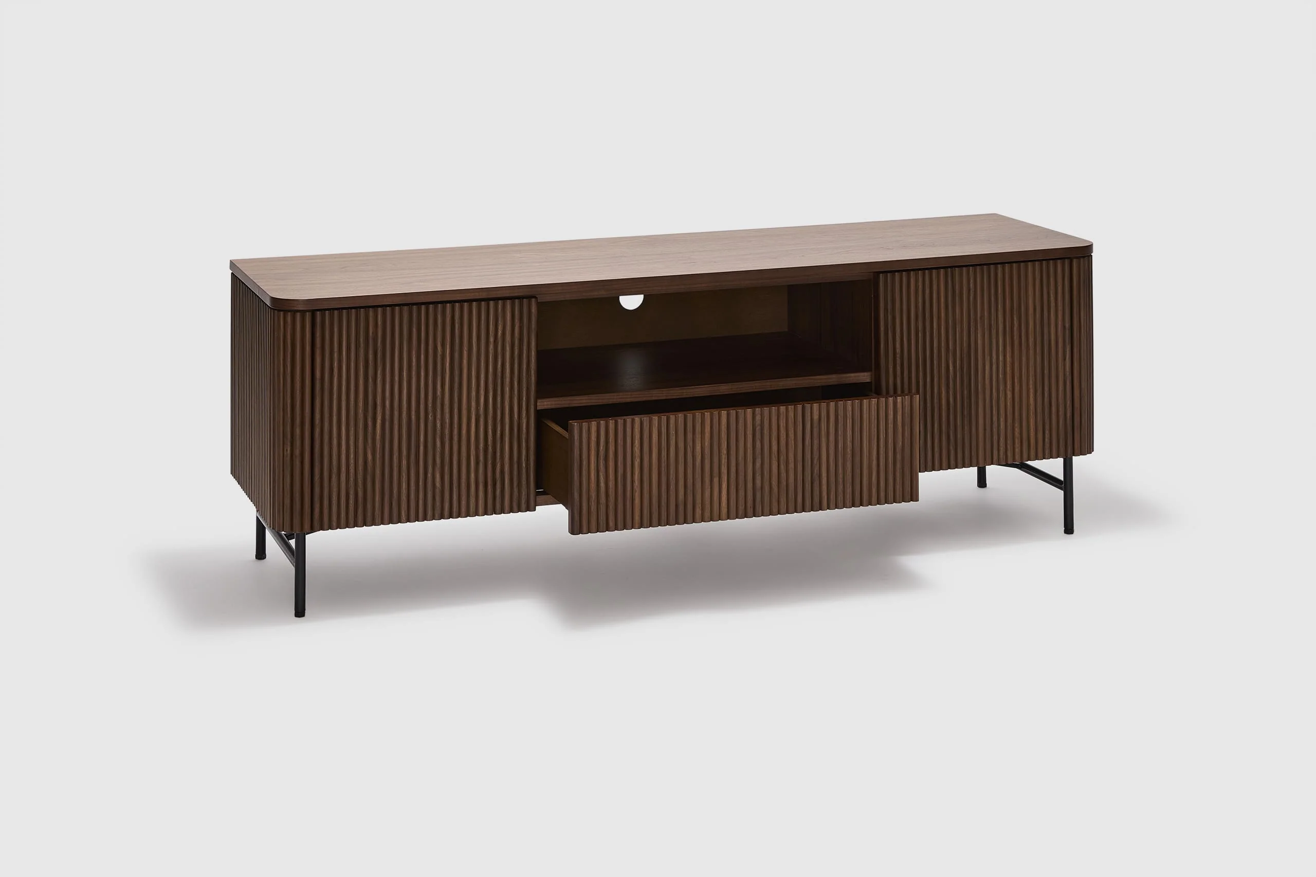 Soren Entertainment Unit 160cm - Walnut - Image 4