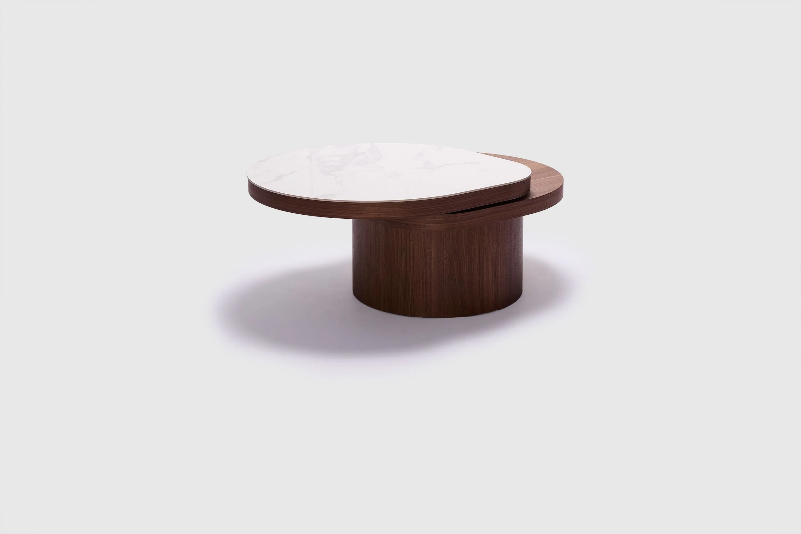 Tear Drop Coffee Table - Walnut/Ceramic - Image 5