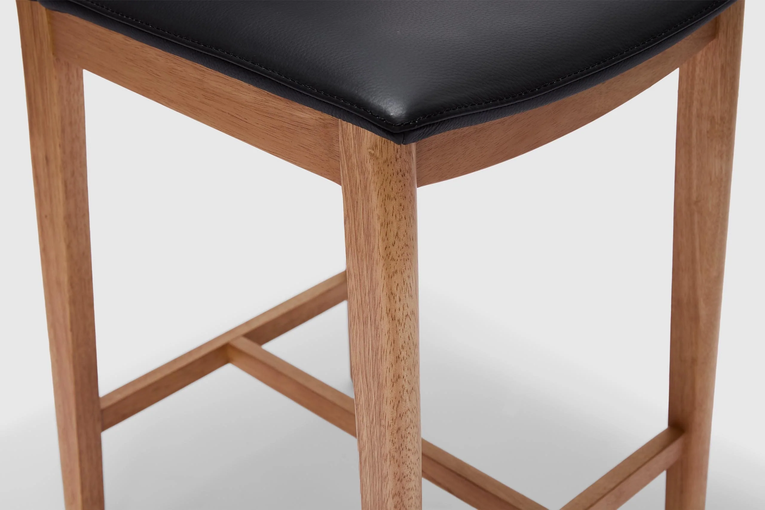 Tevez Bar Stool - Black Leather - Image 10