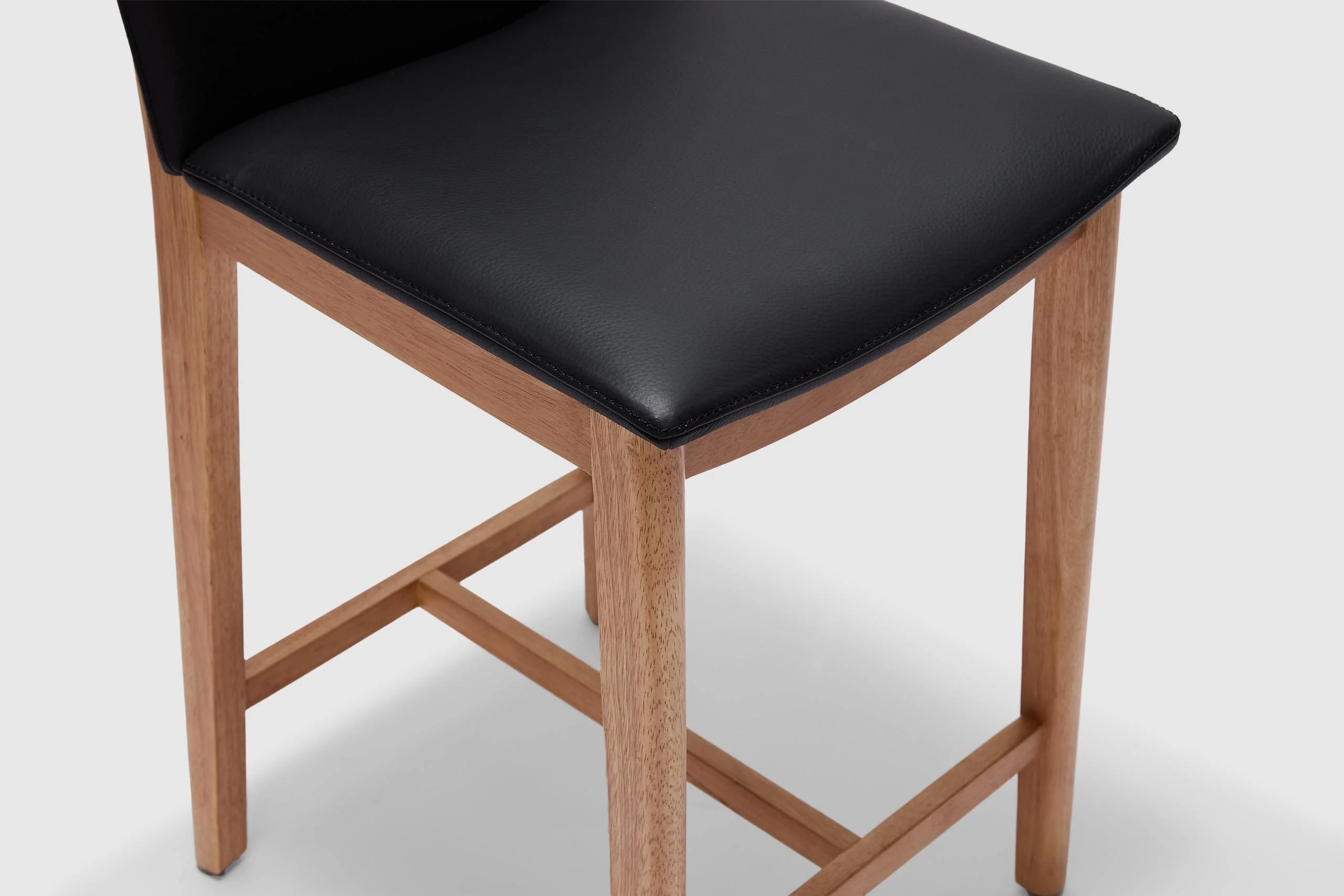 Tevez Bar Stool - Black Leather - Image 6