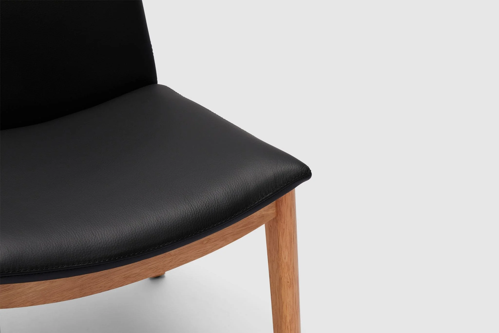 Tevez Dining Chair - Black Leather - Image 6