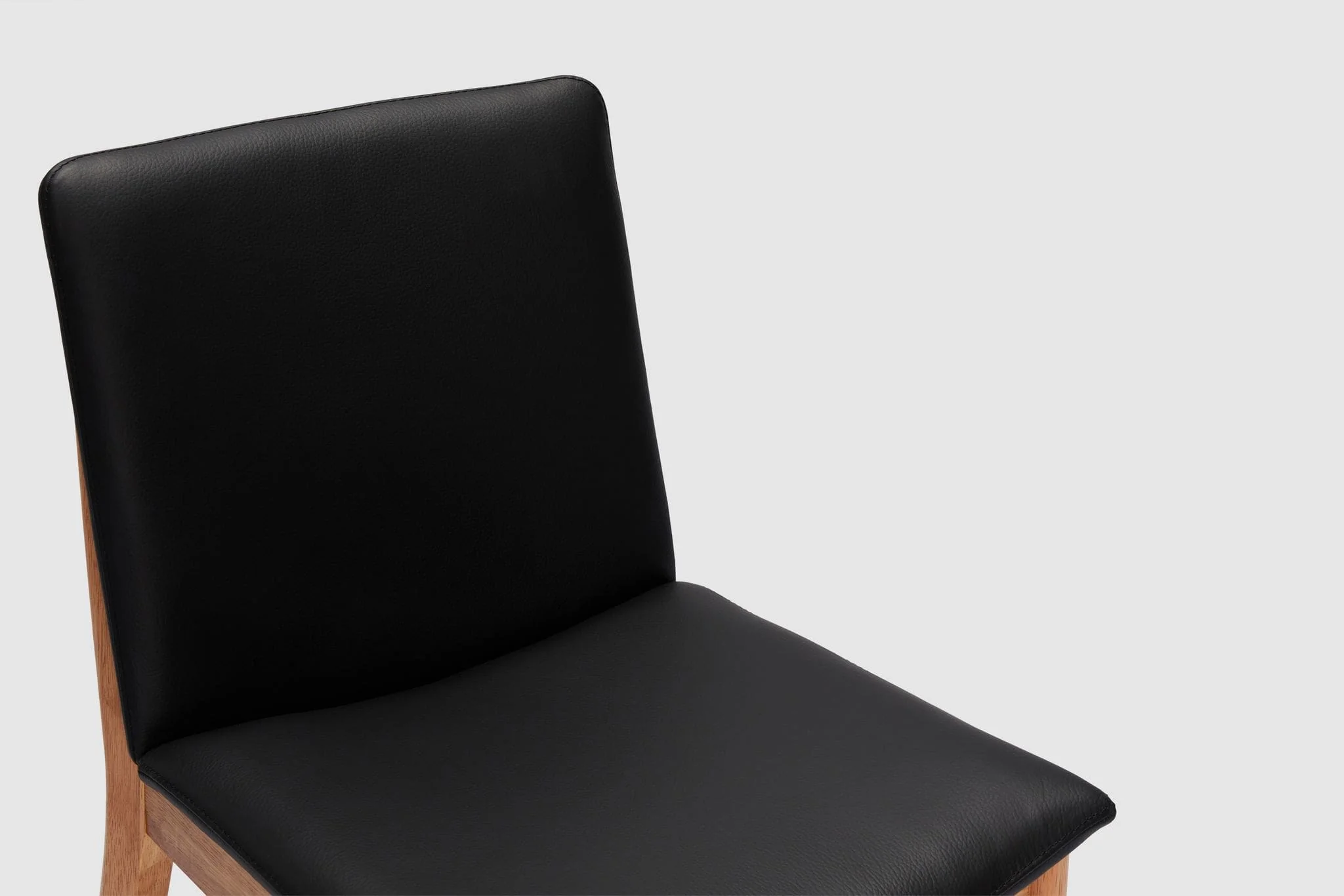 Tevez Dining Chair - Black Leather - Image 8