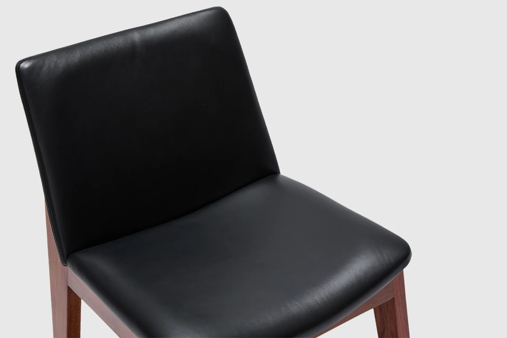 Vega Dining Chair - Black Leather - Image 6