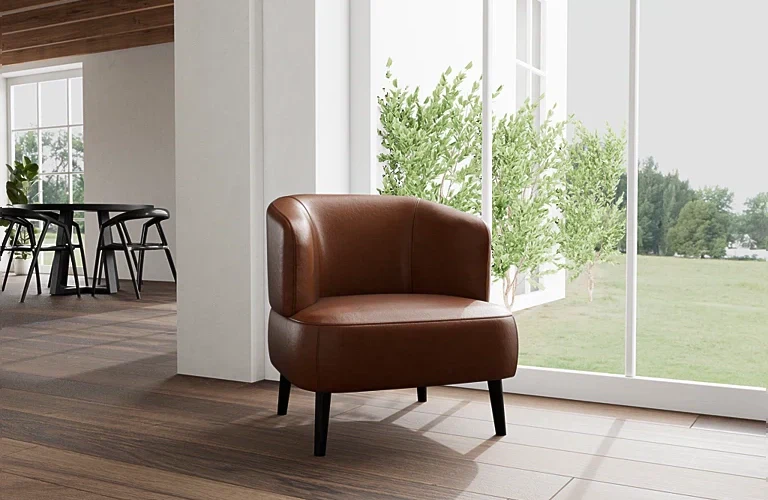 Windsor Accent Chair - Leather - Image 2